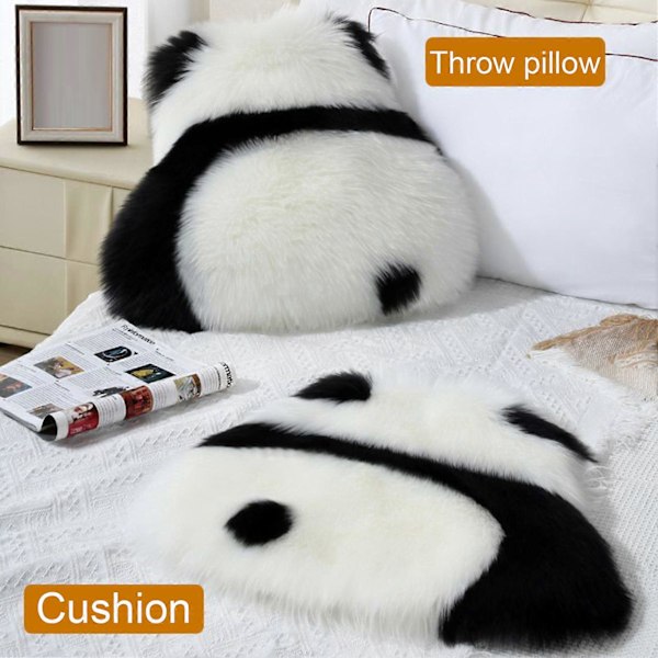 Panda Kudde Gosedjur Leksak Mjuk Tvättbar Blekningsfri Bedårande Djurkudde Leksak Panda Stol Sittdyna Soffdekor White Left