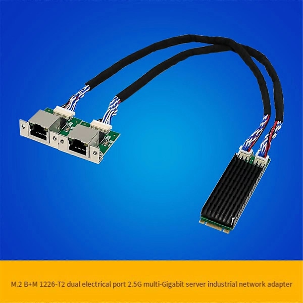 ST7465 M.2 B+M I226-T2 Industriell 2.5G Gigabit Ethernet-kort I225V PCIE Dubbel Elektrisk Port Nätverkskort