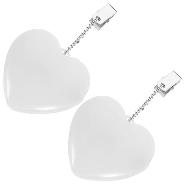2 st LED Lysande Handväsklampor Hjärtformade Touch Nattlampor (Vit)