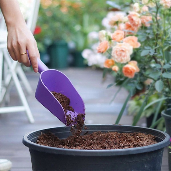 Ergonominen liukuestokahva Istutuslapio Muovinen Käytännöllinen Maaperän irrotus Kukkalapio puutarhaan Purple S