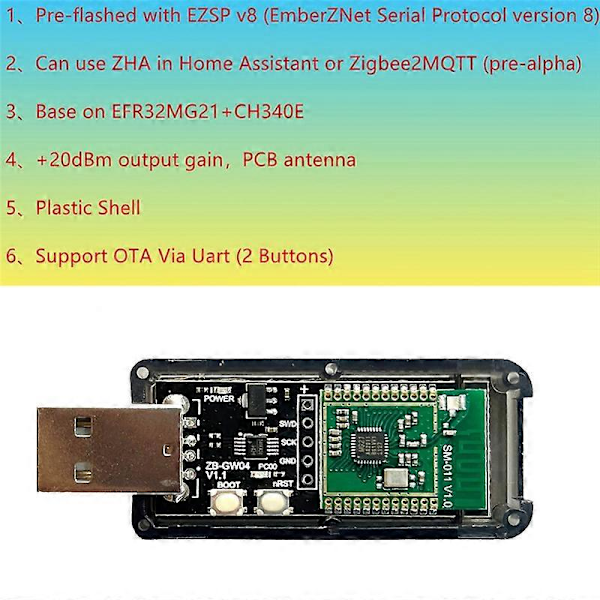 EFR32MG21 Universell Öppen Källkod Hub Gateway USB-Dongel Chipmodul