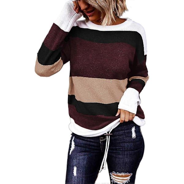 Efterårs Sweaters Rund Hals Stribet Sød Vinter Pullover Sweaters Til Kvinder Trendy 2023 Snøre Medium Khaki