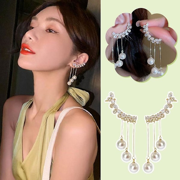 Elegant tofsörhänge i nischdesign, koreansk stil, vita örhängen för kvinnor