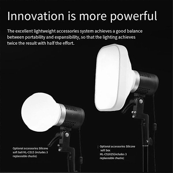 ML-CS1625 Mjukt Tält Kit med 3 Adaptrar för Fotograferingsljus Blixt Studio Fotografering Porträtt Liv