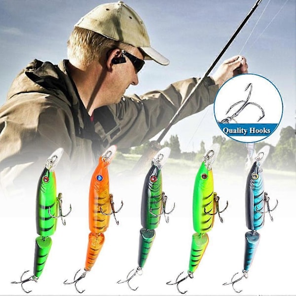 Artificiellt Crankbait Multi Jointed Fiske Bete 10.5cm/9g 2-segments Hårt Bete A