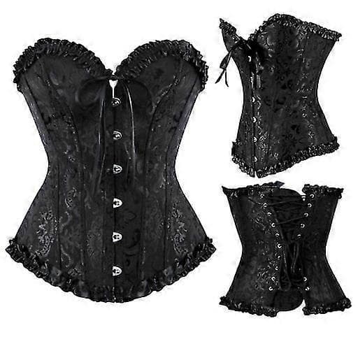 Dame Slim Fit Korset Sort Over Bryst BLACK XXXXL