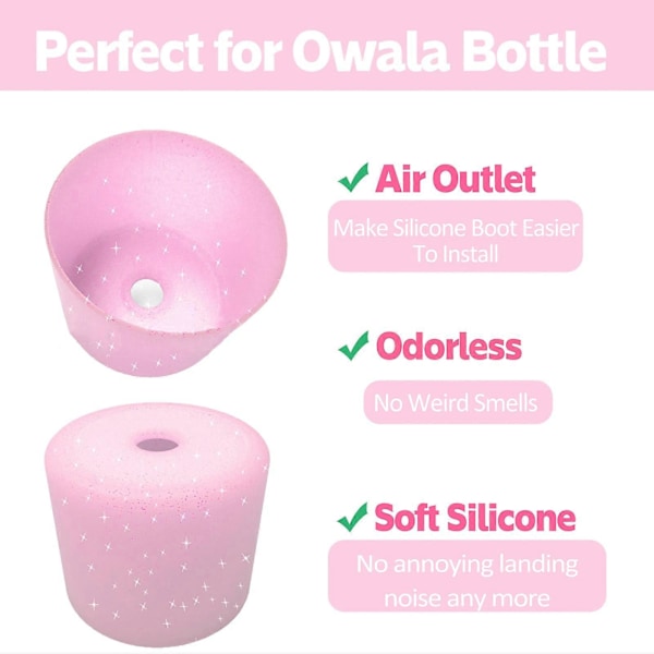 2 st Silikonkoppskydd för Owala Vattenflaska 24oz 32oz Halkskyddande Skyddshylsa för FreeSip Flaskor BPA-Fri Diskmaskinsäker Bottenstötfångare C Pink 24oz