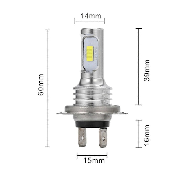 2 st 4300K 55W 80W CSP H4 H7 LED-lampa Bilstrålkastare H11 H1 H8 H3 H9 9005/HB3 9006/HB4 20000LM Auto Strålkastare Dimljus 6000K Blå