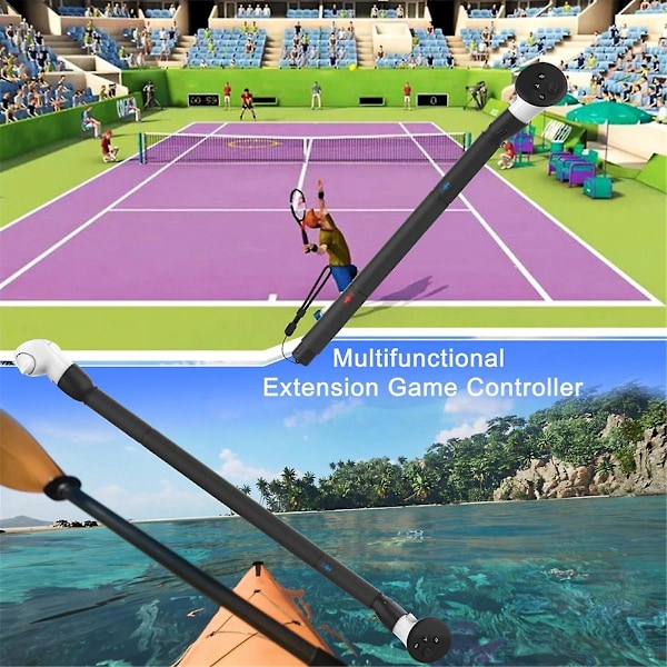 5-in-1 VR-ohjainadapteri, jossa 3 kahvakädensijaa, jatkovarret ja pitkät varret Quest 3 VR-golfvarusteille