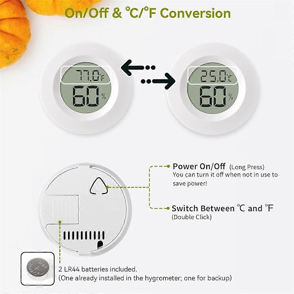 Mini Hygrometer & Termometer, Digital Fuktmätare för Inom- och Utomhusbruk