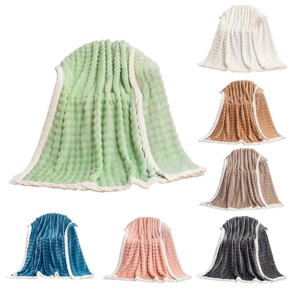 Sommarpläd Filt Fleece Filt Enfärgad Design Hudvänlig Andningsbar Hållbar Sömnad Tvättbar Sängfilt Camel M