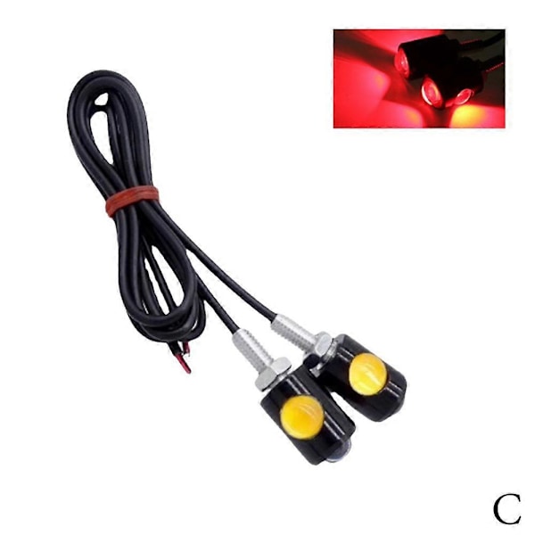LED Motorcykel DRL Varselljus Eagle Eye Blinkers Baklampa Red 2pcs