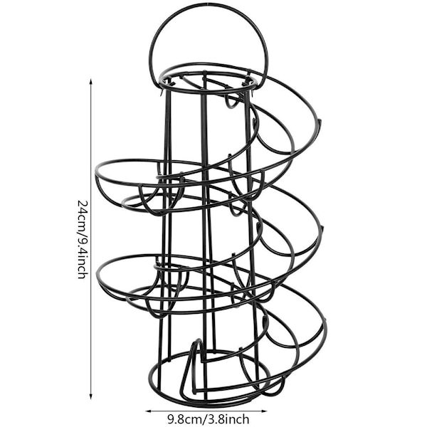 Ägghållare spiral ägghållare äggkorg köksförvaringsställ black