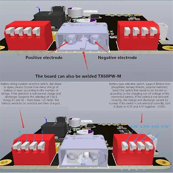 Lifepo4 Laddningsmodul för 2S-6S Batteriladdning