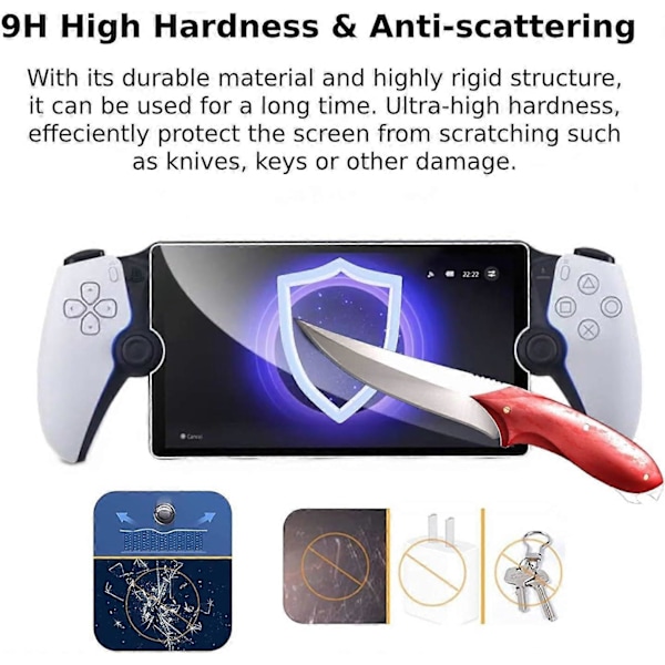 2-pack skärmskydd reptålig härdad film härdat glas för PS5 Portal