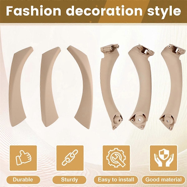 Dörrhandtag Set Ersättning för Vänsterstyrd Beige-Gul