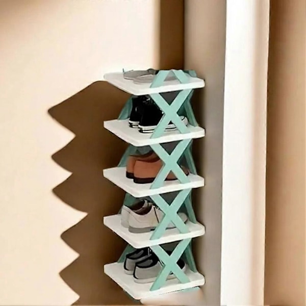 Flerlagers Skoställ, DIY Utrymmesbesparande Stapelbart Skoställ
