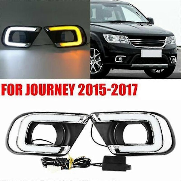För Journey 2015-2017 Led Drl Varselljus Stötfångare Dimljus Med Blinkers