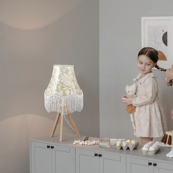 Frynse Lampeskærm Lampe Cover Europæisk Værelsesindretning Æstetisk Lampeskærm Cover til E27 Bordlampe