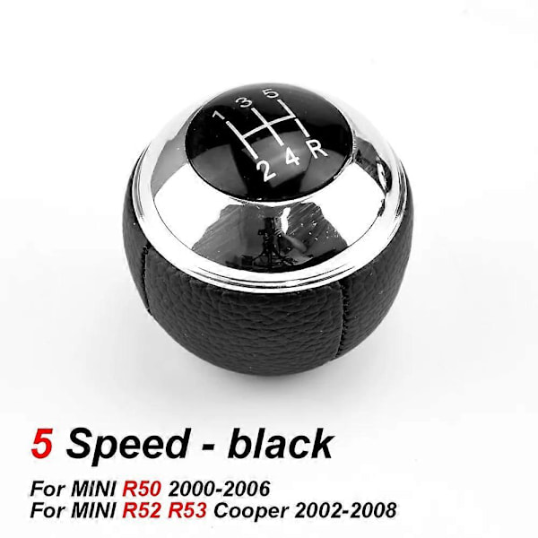 5-växlad manuell växelspaksknopp för Mini R50 2000-2006 Cabrio R52 2002-2008 Black 5 Speed