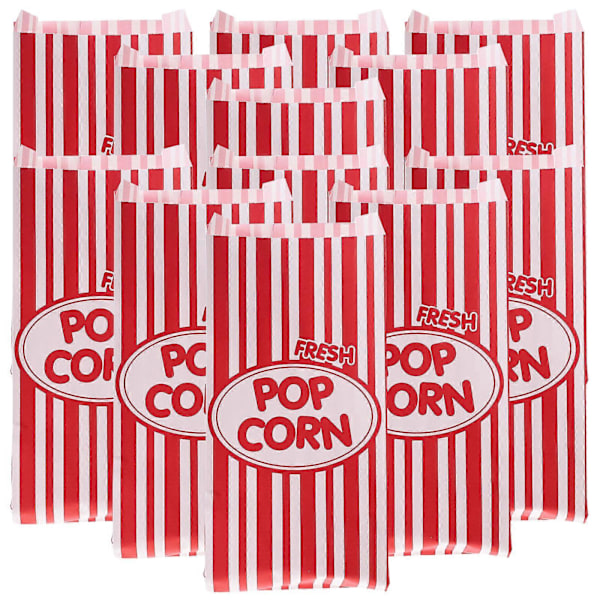 100 st Pappers Popcornpåsar Fest Popcornbehållare Utomhus Popcornförpackningspåsar
