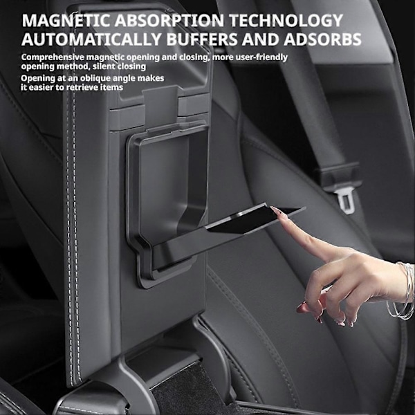 Armstödsbox magnetisk absorptionsbox för Tesla~Model Y Juniper 2025 1pcs