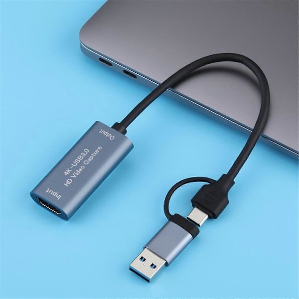 4K -Kompatibelt med USB Typ C Videospelsinspelningskort