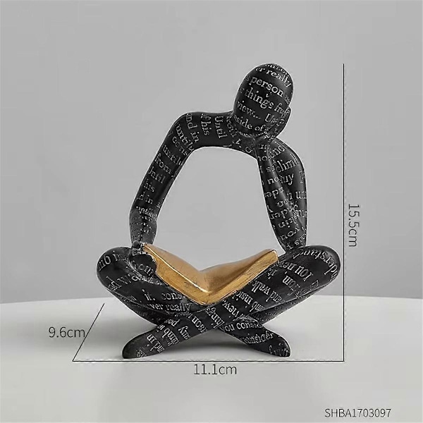 Nordisk Abstrakt Resin Skulptur - Tänkare Figurin Staty A