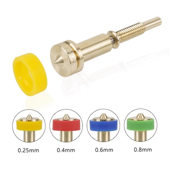 Til Hotend Ekstruder 0,25 mm 0,4 mm 0,6 mm 0,8 mm 3D Printer Integrerede Dyser Messingdyse 0,4 mm