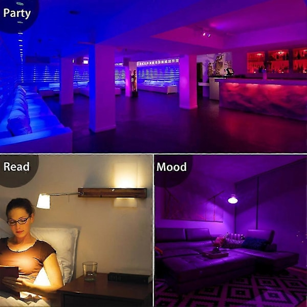 E14 LED-lampa Smart Glödlampa Färg Spotlight Neonskylt RGB med Kontroller Ljus Belysning Dimbar