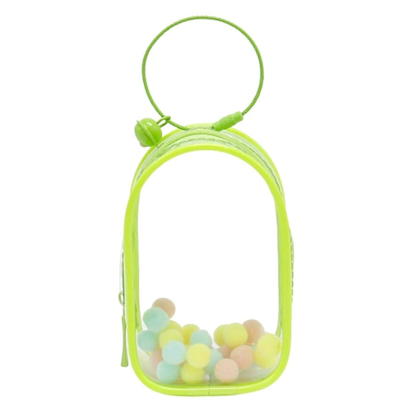 Transparent Dockväska med Dragkedja Dammtät PVC Vattentät Portabel Mini Leksaksförvaring Organizer Bärväska Green Ellipse