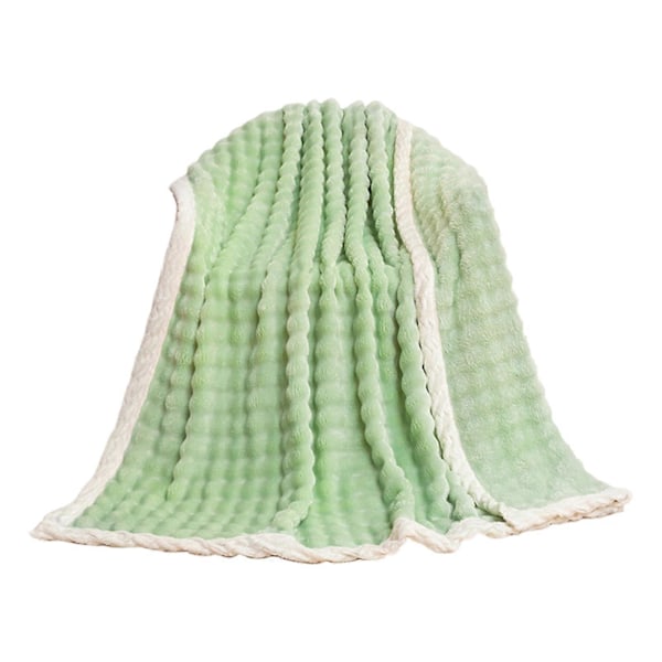 Sommarpläd Filt Fleece Filt Enfärgad Design Hudvänlig Andningsbar Hållbar Sömnad Tvättbar Sängfilt Green M