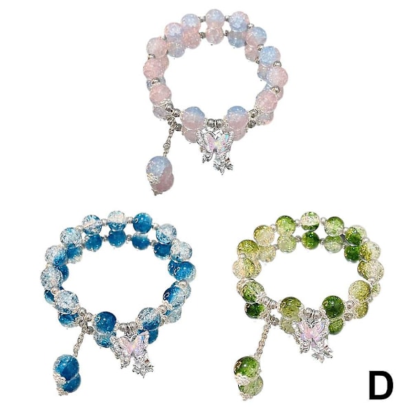 Armband med fjäril, månskensstenar, lyckobärlor, kedja, smycke för flickor, present 3pcs