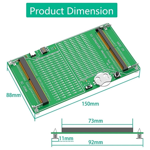 SO DDR4/5 Minnestestare Laptop Minnestest Diagnos Adapter PCB Krets Testverktyg Minnestestare