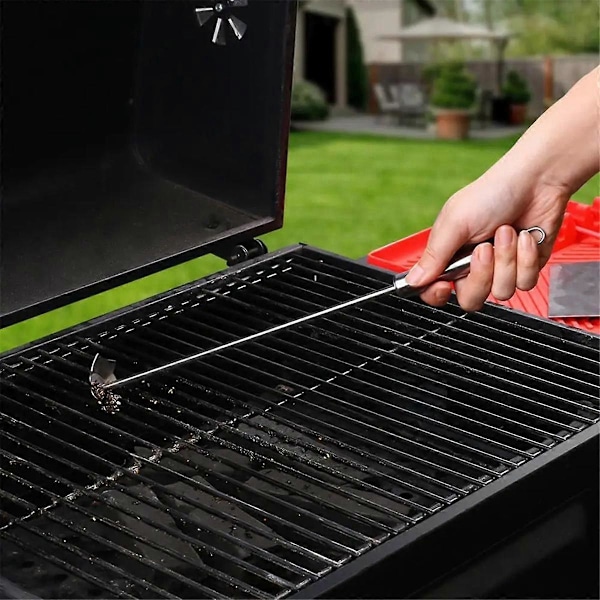 Grillskraber i rustfrit stål, børstefri stegepladeskraber, udendørs grillværktøj, grillrenser, BBQ-grill