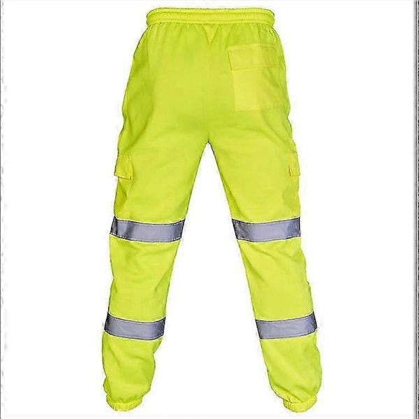 2025 Nya Herr Casual Byxor Splitsad Silver Reflekterande Ränder Dragsko Arbetskläder GREEN 4XL