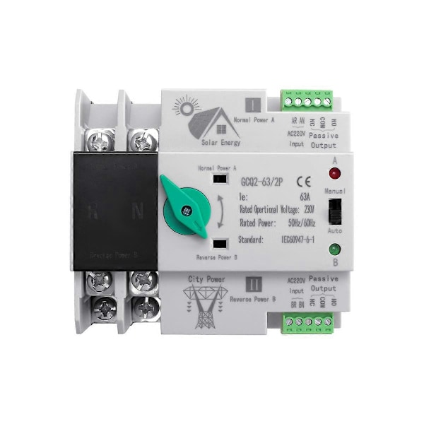 Fotovoltaisk Solenergi Automatisk Omkopplare 63A
