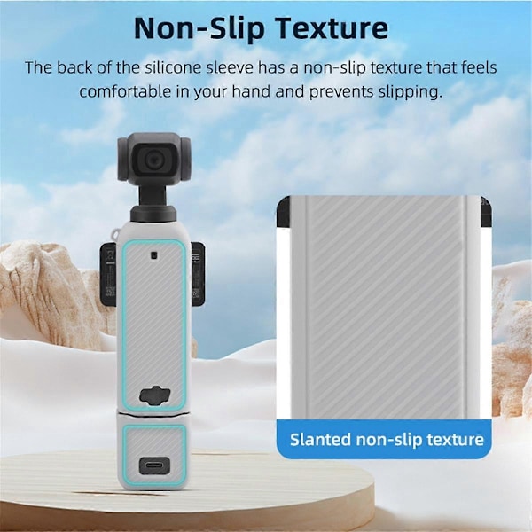 Kamerasilikonfodral för 3-linsers kroppsskydd Gimbal Linsskydd Anti-Bump Skal, Grå, A