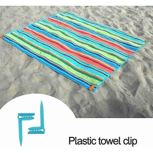 4 stk. Strandhåndklædeklips, Campingmåtteklips, Plastik Picnicdugklips, Plastik Strandhåndklædeklips