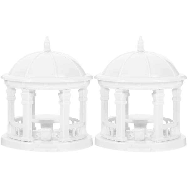 2 stk. Simulationspavillonform Landskabsornament ABS Pagodehavedekoration 1:75