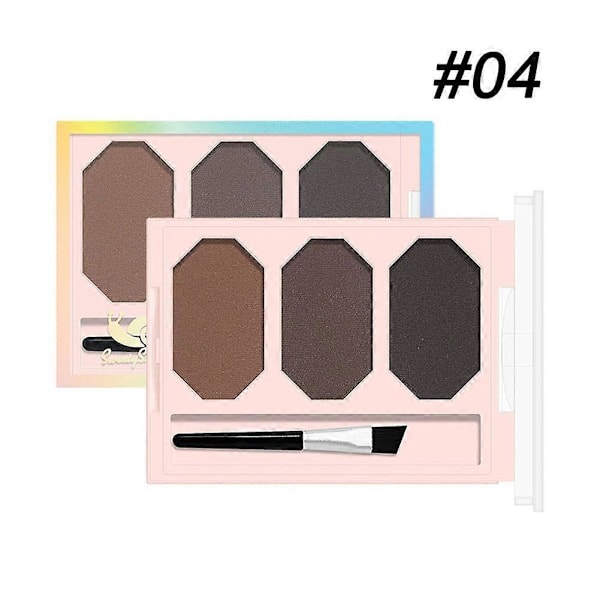3 Farver Øjenbrynspudder Makeup Palette Vandtæt Nuance til Øjenbrynsforstærker D