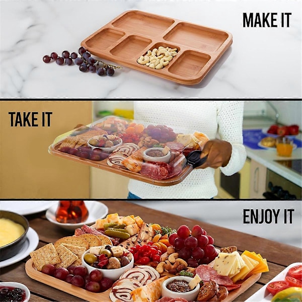 Build-A-Board Skärbräda med Fack och Genomskinligt Låsande Lock