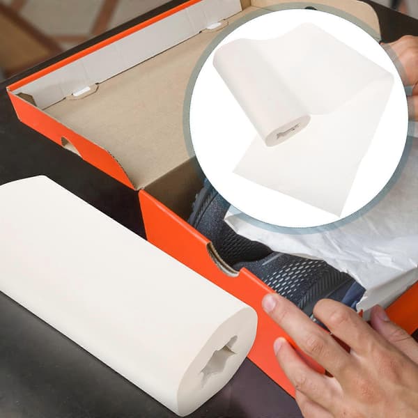 1 Rull Gavepapir Ensfarget Hvit Rull Papir for DIY Kunst Klær