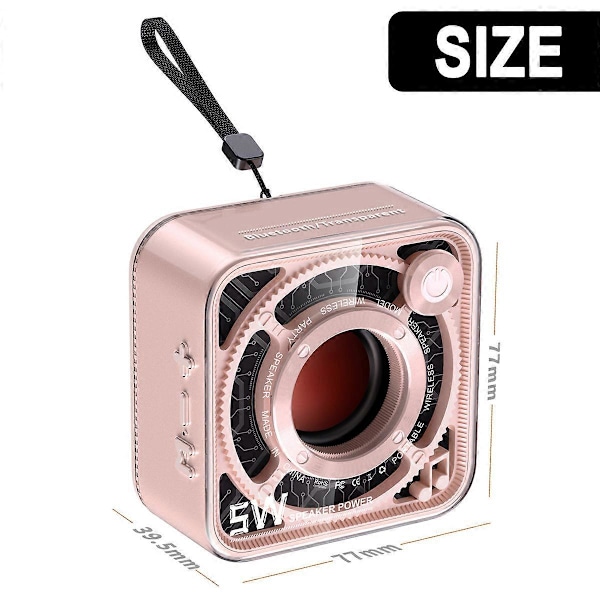 KXJ-Pieni Bluetooth-kaiutin voimakkaalla stereoäänellä, kannettava langaton kaiutin pink