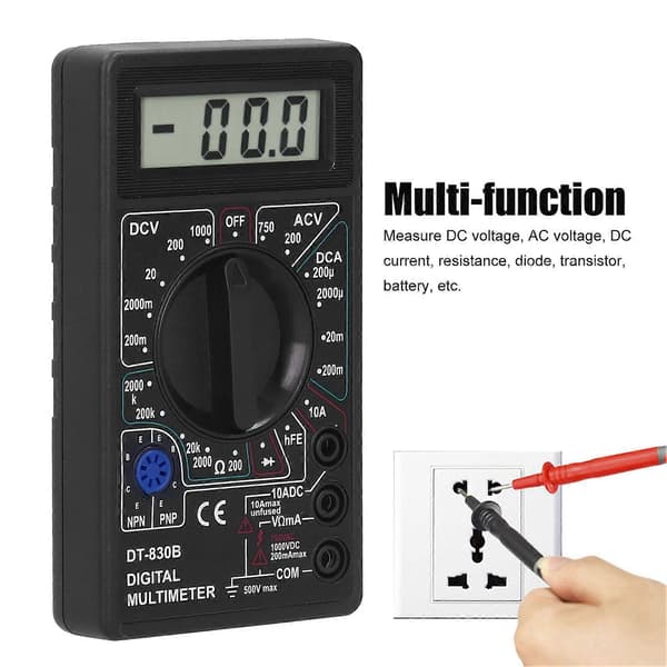 DT830B Multimeter Portabel LCD Digital Elektronisk Voltmeter Amperemeter för Elektriker