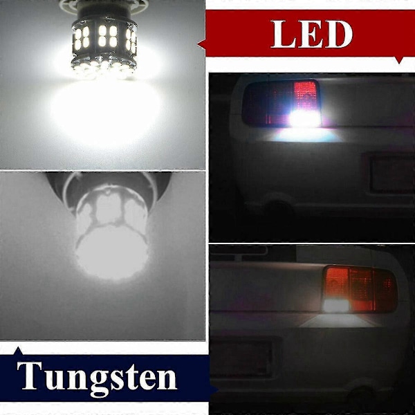 2 st 6000k Vit 1157 50smd Bakbroms Led Lampor Glödlampa 12v Med 2 st Blinkersljus För Corolla/