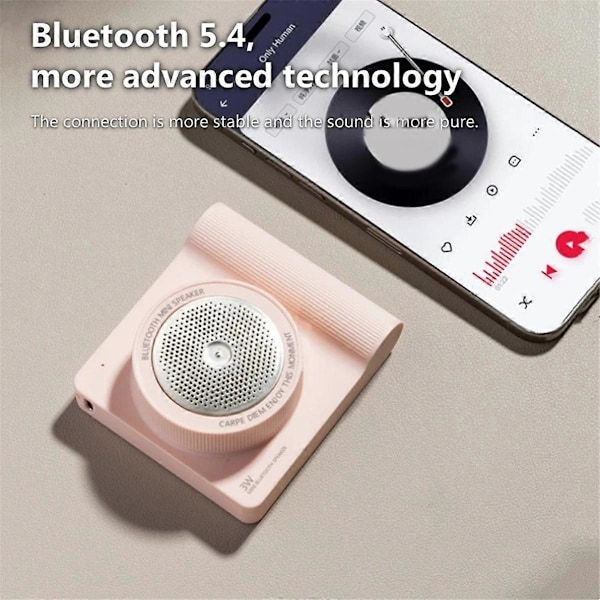 Multifunktionell Trådlös Bluetooth Högtalare för Utomhusbruk Rosa