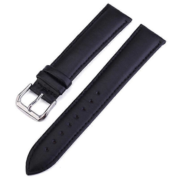 18/20/22/24mm Klockarmband i Konstläder Kompatibelt med Samsung Galaxy Huawei Black 18mm