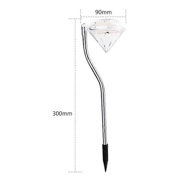 4-pack LED Färgskiftande Solcellsdiamantlampor Trädgård Gräsmatta Landskap Gångväg In Lampor