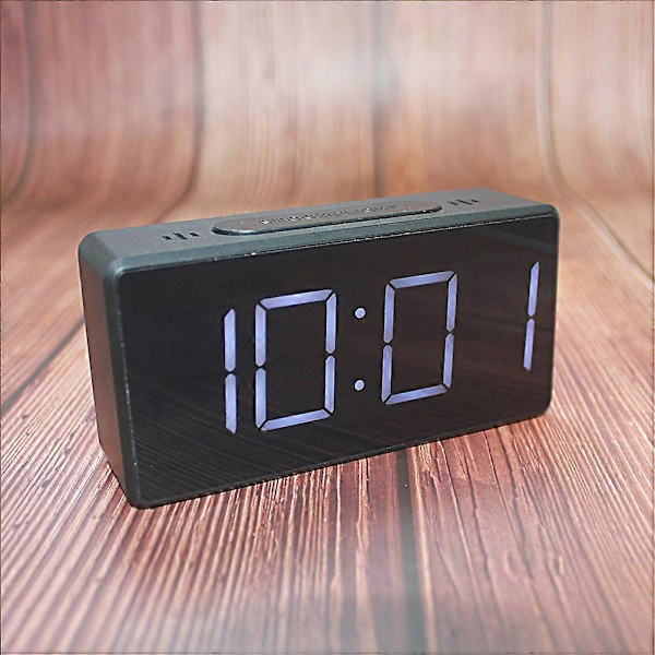 Träklocka Digital Reseklocka Digital Väckarklocka Klocka Sovrum Sängklockor Sovrum LED Spegelklocka